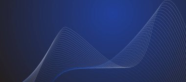 Mavi soyut çizgi arkaplan sancak vektör resim tasarımı