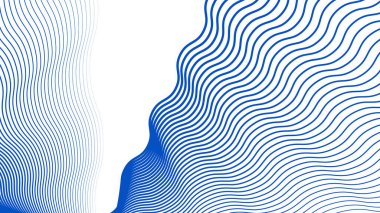 Mavi dalga çizgileri soyut arkaplan vektör çizgisi