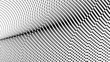 Arkaplan veya duvar kağıdı için siyah ve beyaz yarım tonlu vektör görüntüsü. Soyut noktalar yarım ton tasarım resmi