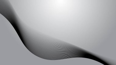 Arkaplan veya duvar kağıdı için eğri çizgi vektör resim çizimi içeren gri soyut arkaplan 