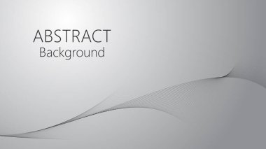 Arkaplan veya duvar kağıdı için eğri çizgi vektör resim çizimi içeren gri soyut arkaplan 