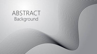 Arkaplan veya duvar kağıdı için eğri çizgi vektör resim çizimi içeren gri soyut arkaplan 