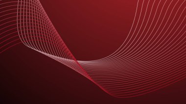 Eğri çizgisi olan kırmızı eğimli soyut arkaplan