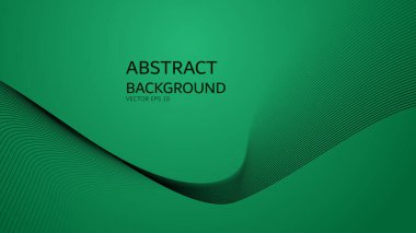 Arkaplan veya sunum için eğri çizgisi olan yeşil gradyan soyut arkaplan