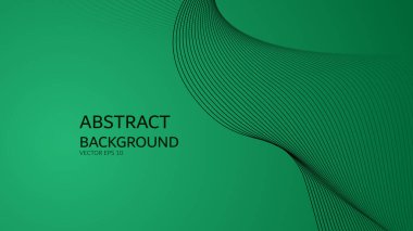 Arkaplan veya sunum için eğri çizgisi olan yeşil gradyan soyut arkaplan