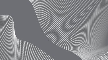 Arkaplan veya sunum için eğri çizgisi olan gri soyut arkaplan