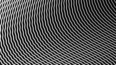 Siyah ve beyaz çizgili dalga deseni arkaplan veya kumaş biçimi için soyut arkaplan