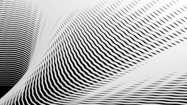Siyah ve beyaz çizgili dalga deseni arkaplan veya kumaş biçimi için soyut arkaplan