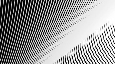 Siyah ve beyaz çizgili dalga deseni arkaplan veya kumaş biçimi için soyut arkaplan