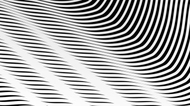 Siyah ve beyaz çizgili dalga deseni arkaplan veya kumaş biçimi için soyut arkaplan