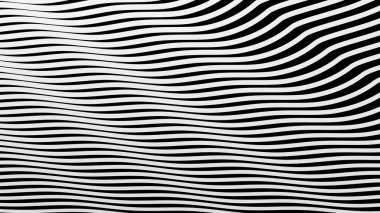 Siyah ve beyaz çizgili dalga deseni arkaplan veya kumaş biçimi için soyut arkaplan