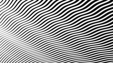 Siyah ve beyaz çizgili dalga deseni arkaplan veya kumaş biçimi için soyut arkaplan