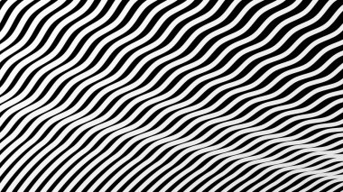 Siyah ve beyaz çizgili dalga deseni arkaplan veya kumaş biçimi için soyut arkaplan