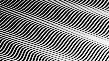 Siyah ve beyaz çizgili dalga deseni arkaplan veya kumaş biçimi için soyut arkaplan