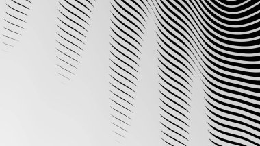 Siyah ve beyaz çizgili dalga deseni arkaplan veya kumaş biçimi için soyut arkaplan
