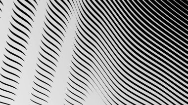 Siyah ve beyaz çizgili dalga deseni arkaplan veya kumaş biçimi için soyut arkaplan