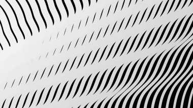 Siyah ve beyaz çizgili dalga deseni arkaplan veya kumaş biçimi için soyut arkaplan