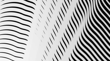 Siyah ve beyaz çizgili dalga deseni arkaplan veya kumaş biçimi için soyut arkaplan