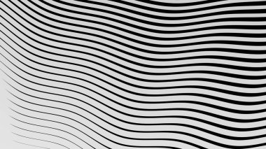 Siyah ve beyaz çizgili dalga deseni arkaplan veya kumaş biçimi için soyut arkaplan