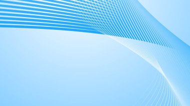 Arkaplan için eğri çizgileri olan mavi beyaz eğimli soyut arkaplan