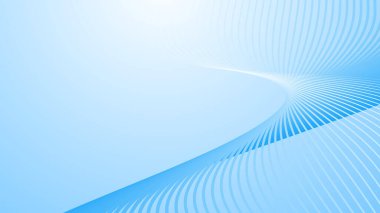 Arkaplan için eğri çizgileri olan mavi beyaz eğimli soyut arkaplan