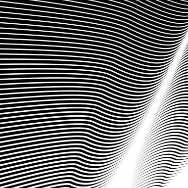 Siyah ve beyaz çizgiler eğri çizgi şablon görüntüsü