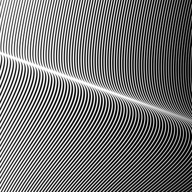 Siyah ve beyaz çizgiler eğri çizgi şablon görüntüsü
