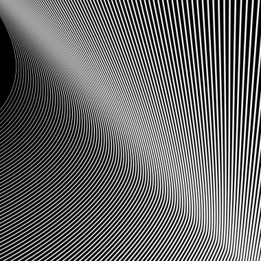 Siyah ve beyaz çizgiler eğri çizgi şablon görüntüsü