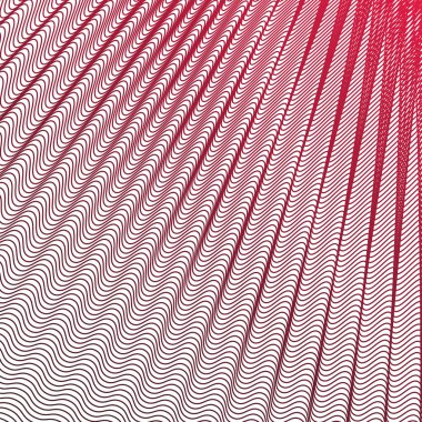 Kırmızı çizgiler kusursuz desenli soyut vektör görüntüsü dalgasıdır