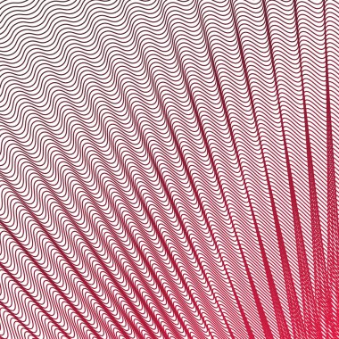Kırmızı çizgiler kusursuz desenli soyut vektör görüntüsü dalgasıdır