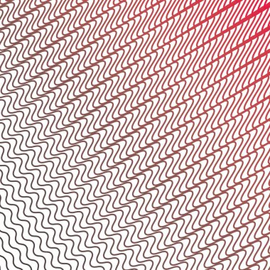 Kırmızı çizgiler kusursuz desenli soyut vektör görüntüsü dalgasıdır
