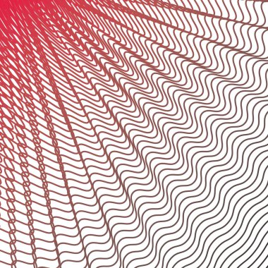Kırmızı çizgiler kusursuz desenli soyut vektör görüntüsü dalgasıdır