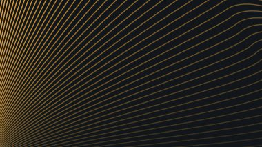Arkaplan veya sunum için altın eğri çizgileri olan siyah soyut arkaplan
