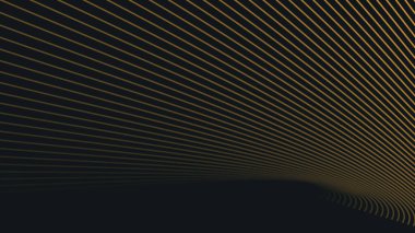 Arkaplan veya sunum için altın eğri çizgileri olan siyah soyut arkaplan