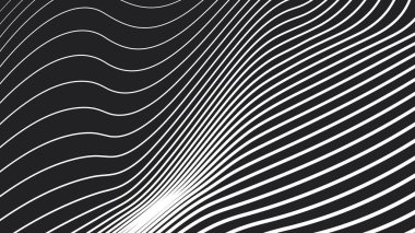 Arkaplan veya kumaş biçimi için siyah ve beyaz çizgi dalga soyut desen arkaplanı