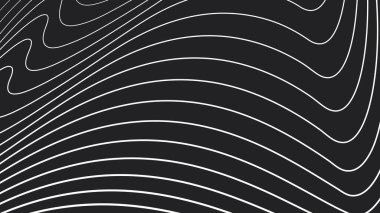 Arkaplan veya kumaş biçimi için siyah ve beyaz çizgi dalga soyut desen arkaplanı