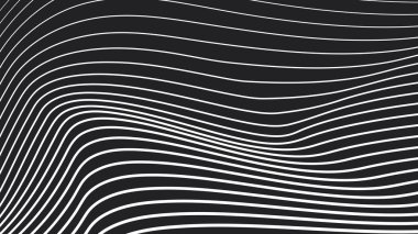 Arkaplan veya kumaş biçimi için siyah ve beyaz çizgi dalga soyut desen arkaplanı