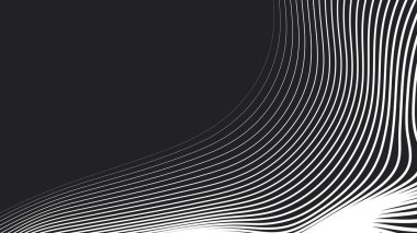 Arkaplan veya kumaş biçimi için siyah ve beyaz çizgi dalga soyut desen arkaplanı