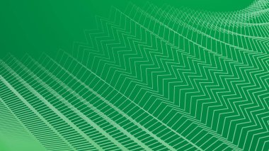 Kumaş biçimi veya sunumu için yeşil çizgi zig zag desen arkaplanı