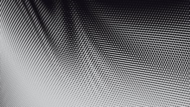 Kumaş biçimi veya sunumu için siyah ve beyaz yarım ton desen arkaplanı
