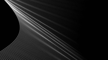 Kumaş biçimi veya arkaplan için soyut dalgalı çizgilere sahip koyu arkaplan