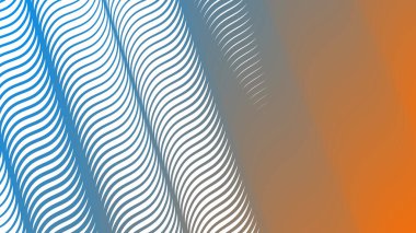 Modern Dijital Tasarım ve Yaratıcı Poster için Orange Blue Stripes Eğri Çizgisi Soyut Arkaplan