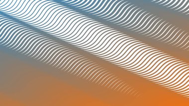 Modern Dijital Tasarım ve Yaratıcı Poster için Orange Blue Stripes Eğri Çizgisi Soyut Arkaplan