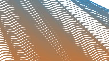 Modern Dijital Tasarım ve Yaratıcı Poster için Orange Blue Stripes Eğri Çizgisi Soyut Arkaplan