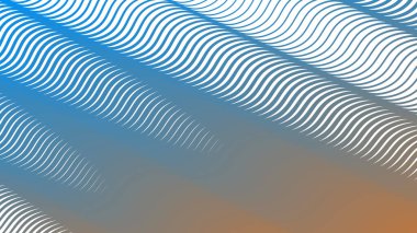 Modern Dijital Tasarım ve Yaratıcı Poster için Orange Blue Stripes Eğri Çizgisi Soyut Arkaplan