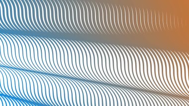 Modern Dijital Tasarım ve Yaratıcı Poster için Orange Blue Stripes Eğri Çizgisi Soyut Arkaplan