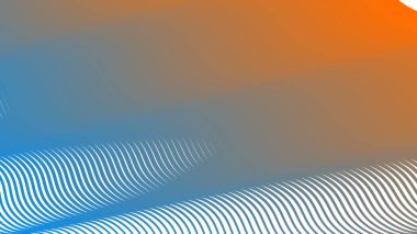 Modern Dijital Tasarım ve Yaratıcı Poster için Orange Blue Stripes Eğri Çizgisi Soyut Arkaplan