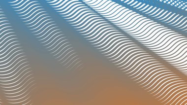 Modern Dijital Tasarım ve Yaratıcı Poster için Orange Blue Stripes Eğri Çizgisi Soyut Arkaplan