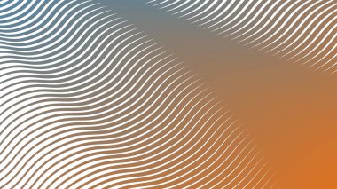 Modern Dijital Tasarım ve Yaratıcı Poster için Orange Blue Stripes Eğri Çizgisi Soyut Arkaplan