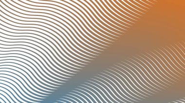 Modern Dijital Tasarım ve Yaratıcı Poster için Orange Blue Stripes Eğri Çizgisi Soyut Arkaplan